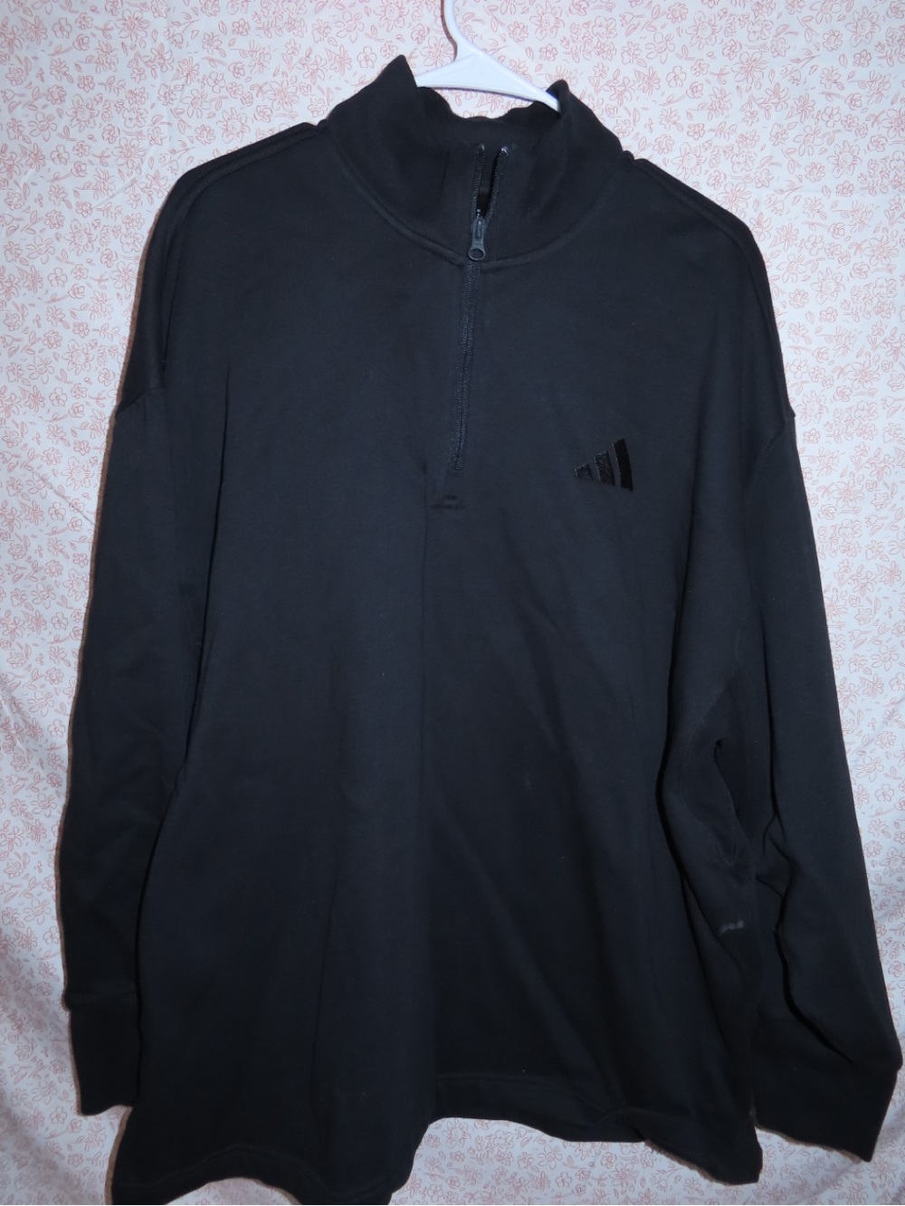 adidas Black Half-Zip Sweatshirt with Branded Tag